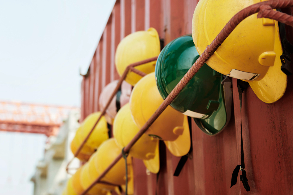 construction site developing industry concept protective equipment for construction safety protocols