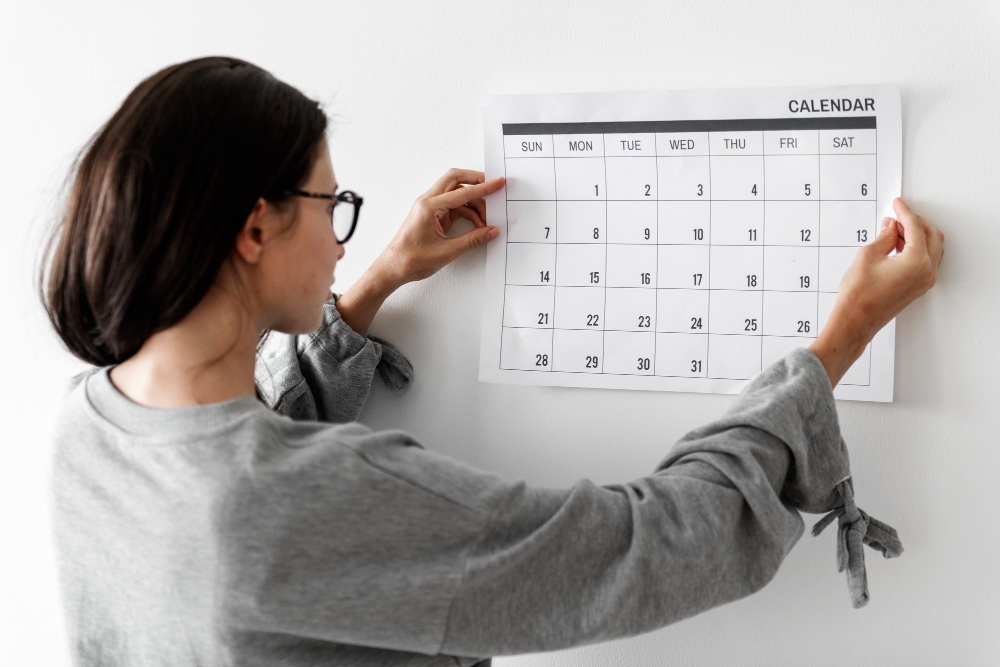 woman checking calendar Electrical Panel Schedules